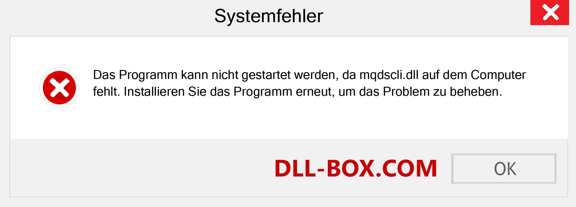 mqdscli.dll-Datei fehlt?. Download für Windows 7, 8, 10 - Fix mqdscli dll Missing Error unter Windows, Fotos, Bildern