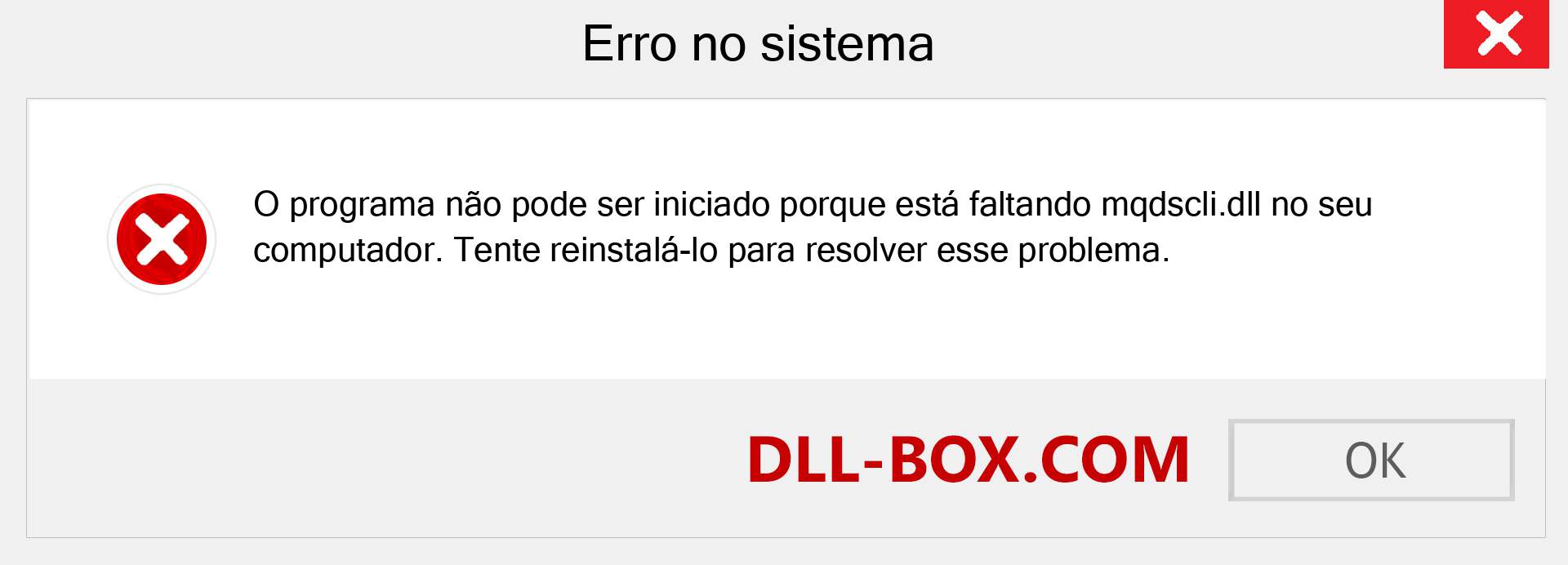 Arquivo mqdscli.dll ausente ?. Download para Windows 7, 8, 10 - Correção de erro ausente mqdscli dll no Windows, fotos, imagens